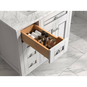 Legion Furniture WV2236-W 36" WHITE FINISH SINK VANITY CABINET WITH CARRARA WHITE TOP