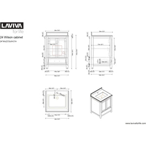 LAVIVA 313ANG-24G-WQ Wilson 24 - Grey Cabinet + White Quartz Countertop