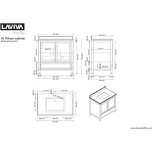 Load image into Gallery viewer, LAVIVA 313ANG-36G-WS Wilson 36 - Grey Cabinet + White Stripe Countertop
