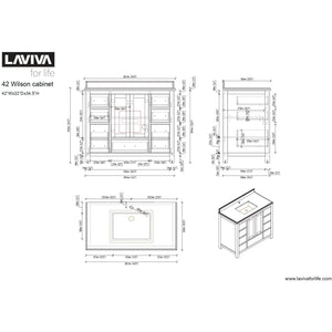 LAVIVA 313ANG-42W-MB Wilson 42 - White Cabinet + Matte Black VIVA Stone Solid Surface Countertop