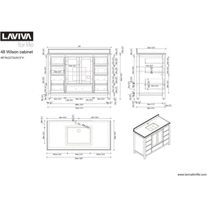 LAVIVA 313ANG-48G-WC Wilson 48 - Grey Cabinet + White Carrara Countertop