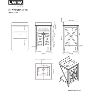 LAVIVA 313YG319-24B-WS Wimbledon - 24 - Brown Cabinet + White Stripes Counter