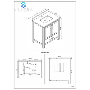 Lexora LZV352230SN00000 Ziva 30" Rustic Barnwood Vanity Cabinet Only