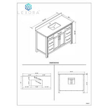 Load image into Gallery viewer, Lexora LZV352248SAJS000 Ziva 48&quot; White Single Vanity, Cultured Marble Top, White Square Sink and no Mirror