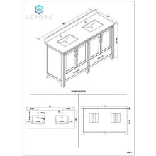 Load image into Gallery viewer, Lexora LZV352260SN00M22 Ziva 60&quot; Rustic Barnwood Double Vanity, no Top and 22&quot; Mirrors